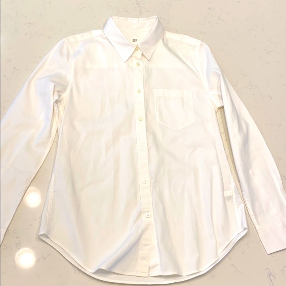 Fitted boyfriend shirt XS Petite GAP button down